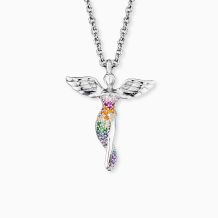 ENGELSRUFER DAMENKETTE MIT ENGELANHÄNGER MULTICOLOR ZIRKONIASTEINE ENGELSRUFER DAMENKETTE MIT ENGELANHÄNGER MULTICOLOR ZIRKONIASTEINE