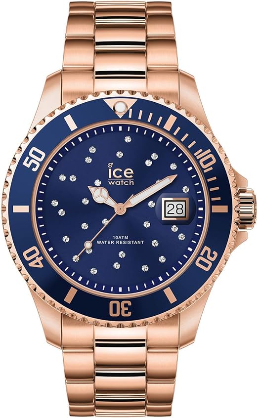 Ice-Watch - ICE steel Blue cosmos rose-gold - Rose-Gold Damenuhr mit Metallarmband - 016774 (Medium)