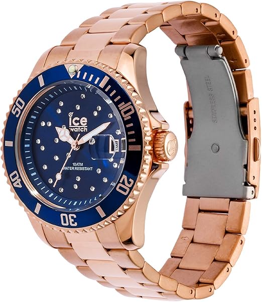 Ice-Watch - ICE steel Blue cosmos rose-gold - Rose-Gold Damenuhr mit Metallarmband - 016774 (Medium)