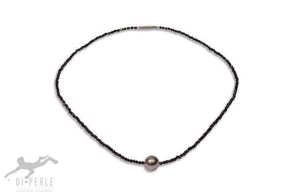 Tahiti-Spinell Collier Stahl 42 cm