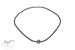Tahiti-Spinell Collier Stahl 42 cm