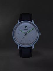 Bauhaus 40 Designklassiker Farbe beige 40 mm Lederarmband gewölbtes Glas und Zifferblatt Ref. 908.01.05