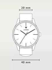 Bauhaus 40 Designklassiker Farbe beige 40 mm Lederarmband gewölbtes Glas und Zifferblatt Ref. 908.01.05