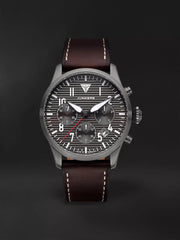 Flieger Chronograph Chronograph Farbe "Gun" 42 mm Lederarmband Ref. 957.01.15