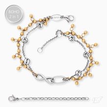 ENGELSRUFER DUO 2 IN 1: ARMBAND FUSSKETTCHEN BOHO INFINITY BICOLO
