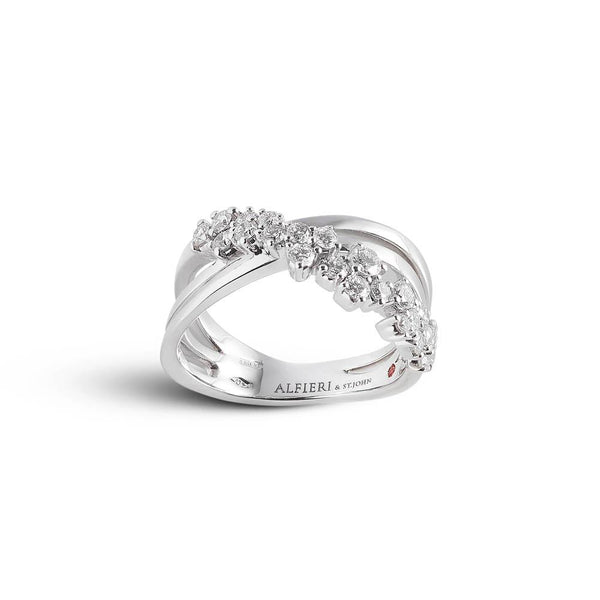 White gold ring with diamonds