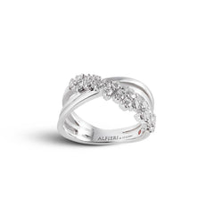 White gold ring with diamonds