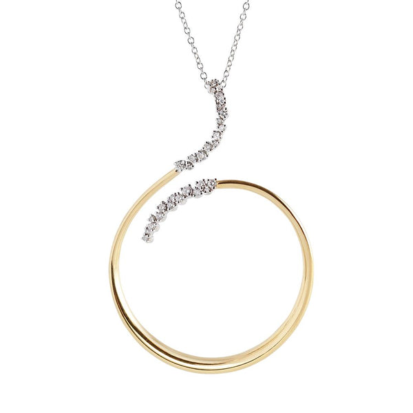 Yellow gold pendant with diamonds