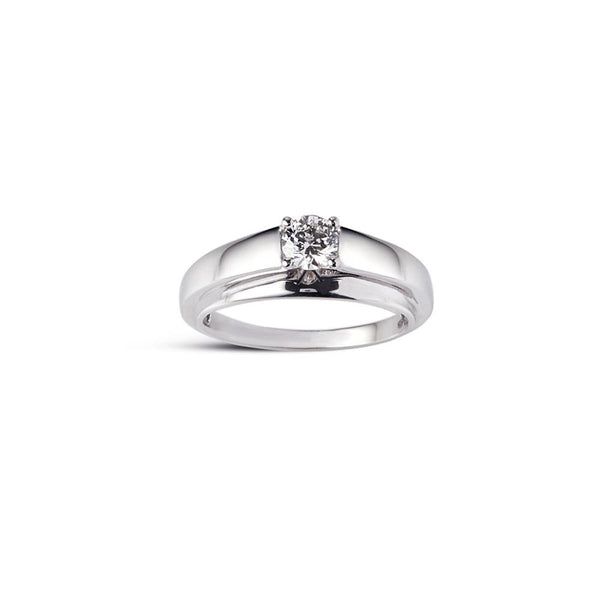 18 kt white gold solitaire ring with diamond