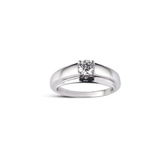 18 kt white gold solitaire ring with diamond