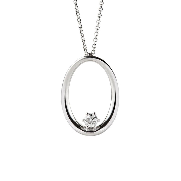 18 kt white gold pendant set with diamond
