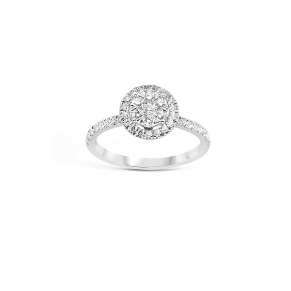 WHITE GOLD RING WITH DIAMONDS INVISIBLE SETTING