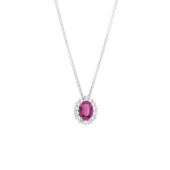 WHITE GOLD NECKLACE WITH RUBY AND DIAMONDS Rubin