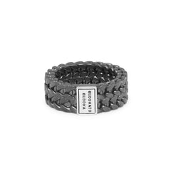 BUDDHA TO BUDDHA RING JULIUS BLACK RHODIUM SILVER
