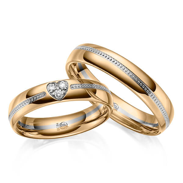 RUBIN Roségold 585/- Graugold 585/- 0.075 ct.tw, si