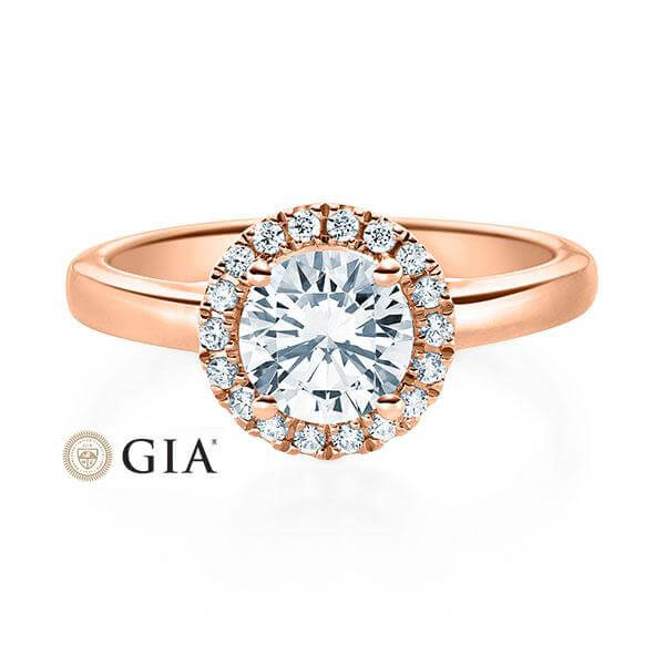 RUBIN Verlobungsring Rotgold 585/- zus. 0.819 ct