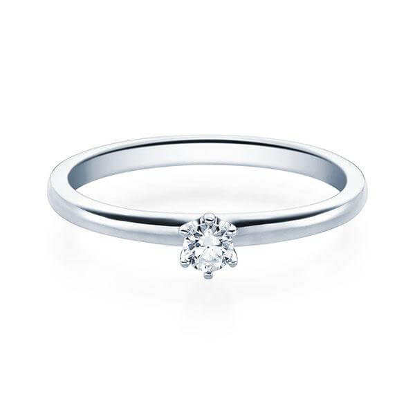 RUBIN Verlobungsring Weißgold 585/- zus. 0.100 ct.