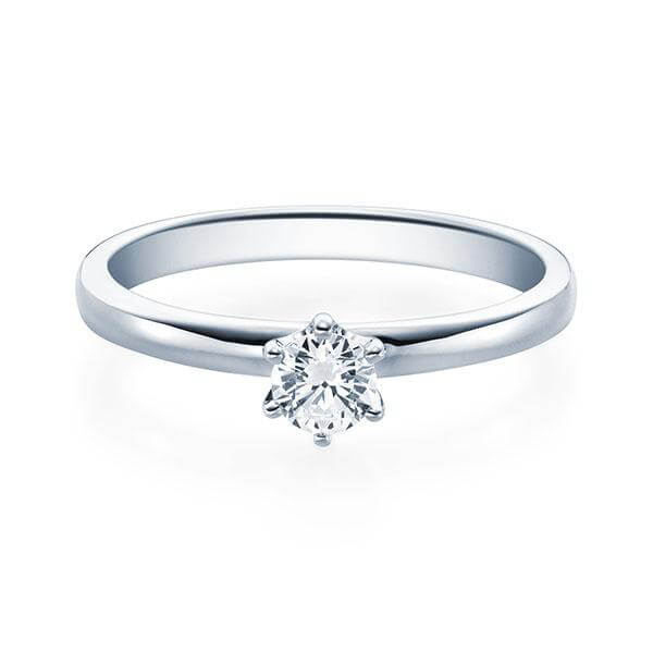 RUBIN Verlobungsring Weißgold 585/- zus. 0.200 ct