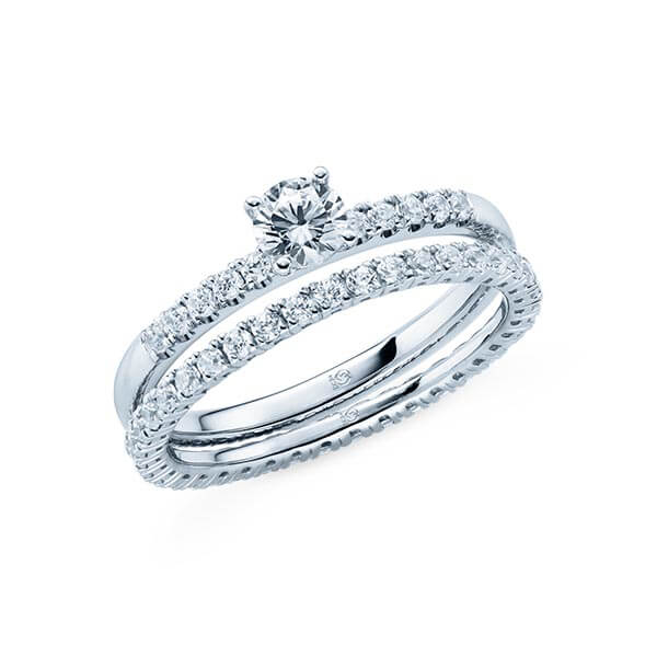 RUBIN Verlobungsring Weißgold 750/- zus. 0.250 ct