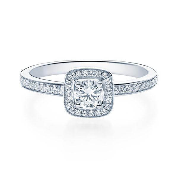 RUBIN Verlobungsring Weißgold 750/- zus. 0.370 ct