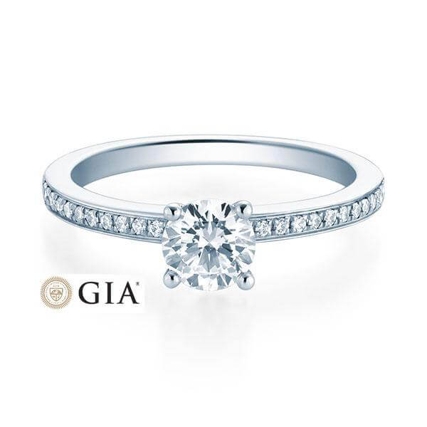 RUBIN Verlobungsring Weißgold 750/- zus. 0.479 ct